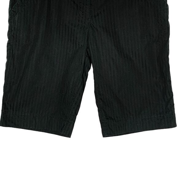 Burberry 8 Womens Washed Black Tailored Striped Cotton Shorts Bermuda - Picture 5 of 9